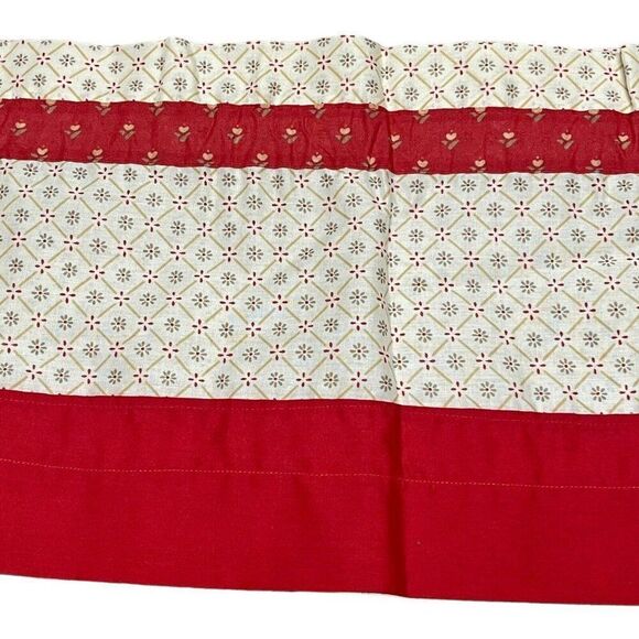 Red Chicken Print Farmhouse Style Valances Curtain Set Retro Kitchen Decor Craft - Picture 8 of 16